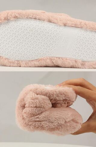 Fuzzy Heel Cover Alpaca Slippers Cute Plush Animal Alpaca Slippers for Women Rainbow in Saudi Arabia