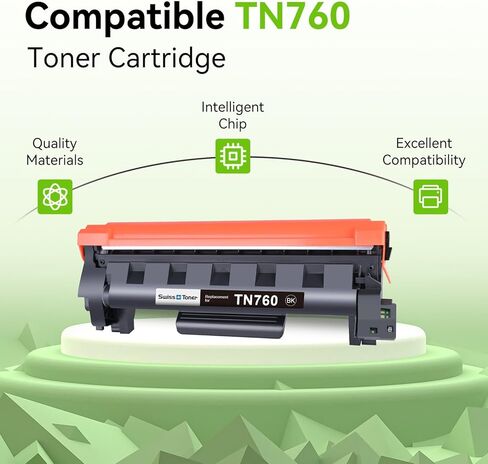 خرطوشة حبر بديلة متوافقة لطابعة Brother TN760 TN-760 TN730/760 TN-730 MFC-L2710DW MFC-L2750DW HL-L2395DW HL-L2370DW DCP-L2550DW HL-L2390DW HL-L2350DW باللون الأسود، 4 عبوات in Kuwait