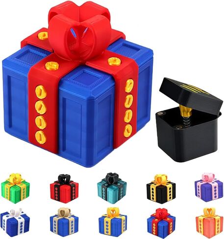 Shelprojsu Annoying Gift Box with Finger,3D Printed Annoying Prank Gift Box with Screws & Pop Up Finger Surprise,Gag Gift for All Occasions, Birthday, Christmas, Halloween (Color/D) in Kuwait