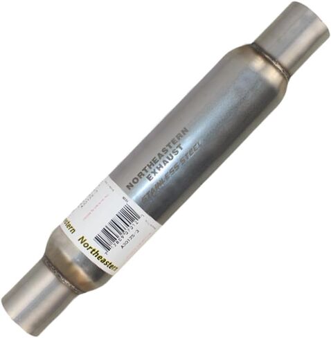Northeastern Exhaust | Stainless Steel Universal Exhaust Glass Pack Muffler/Resonator (2" ID 2.12 "OD x 17" Long) | Automotive Replacement Part in Saudi Arabia