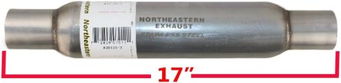 Northeastern Exhaust | Stainless Steel Universal Exhaust Glass Pack Muffler/Resonator (2" ID 2.12 "OD x 17" Long) | Automotive Replacement Part in Saudi Arabia