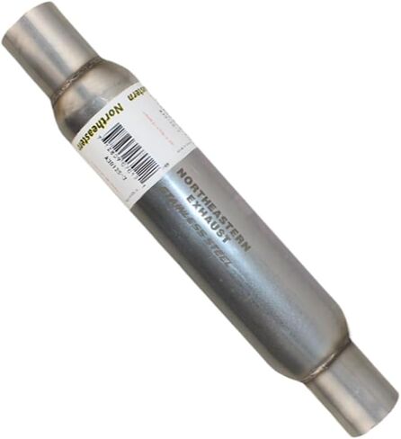 Northeastern Exhaust | Stainless Steel Universal Exhaust Glass Pack Muffler/Resonator (2" ID 2.12 "OD x 17" Long) | Automotive Replacement Part in Saudi Arabia