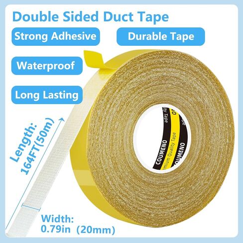 COUMENO Double Sided Tape Heavy Duty Mounting Tape 2" X 66FT(20m) Universal Clear Removable Double Dided Tape Strong Wall Adhesive for Home Office in Kuwait