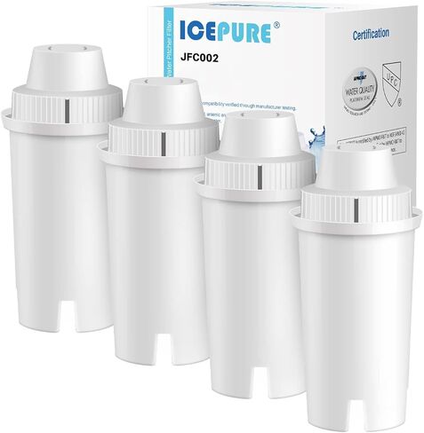 استبدال فلتر مياه إبريق ICEPURE لفلتر المياه القياسي Brita®، وأباريق وموزعات Brita®، Classic OB03، Everyday، UltraMax، Metro+، XL، Mavea® 107007 35557 والمزيد معتمد من NSF 6 عبوات in Kuwait