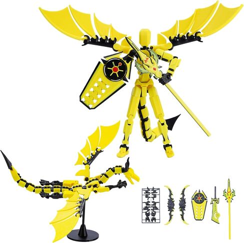 مجموعة شخصيات T13 وTitan 13 Toys 2 Pack (اكتمل تجميع شخصيات الحركة المطبوعة ثلاثية الأبعاد) (متحركة متعددة المفاصل) (تتضمن تصميمات Dragon Man ملحقات مختلفة) دمية T 13 شخصية لتزيين المكتب in Kuwait