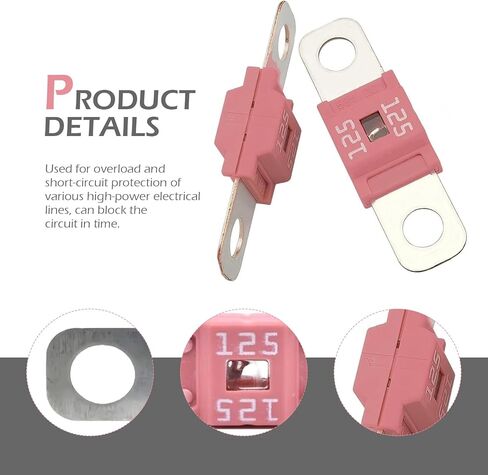 3PCS AMI/Midi 125A High Current Fuse, Automotive Flat Plate Type High Current Bolt-On Fuses Kit, for Car, Buses, Caravans, Golf Cart, Trucks in Saudi Arabia