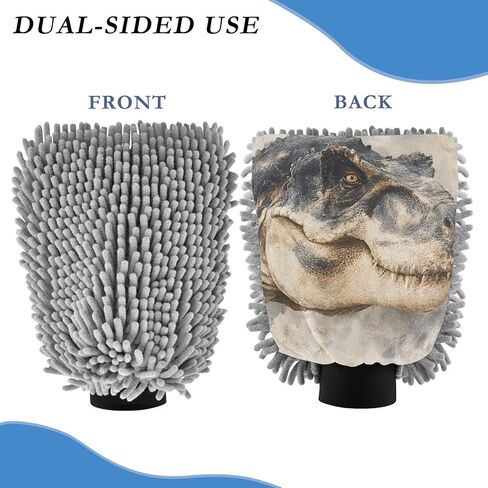 AIXIWAWA Vintage Dinosaur Print Car Wash Mitt Washing Glove Scratch Free Water Absorbent 2 Pack Large in Saudi Arabia