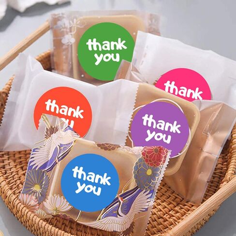 500Pcs Thank You Stickers, 1Inch Small Thank You Stickers for Small Business Packaging Roll 8 Candy Color Design Round Seals Labels for Envelope Gift Wrap Birthday Party Favors (Colorful) in Kuwait