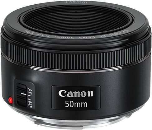 عدسة Canon EF مقاس 50 مم f/1.8 STM + حزمة ملحقات PixiBytes (متجددة) in Saudi Arabia