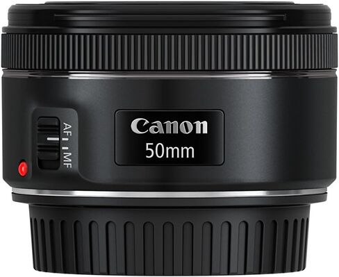 عدسة Canon EF مقاس 50 مم f/1.8 STM + حزمة ملحقات PixiBytes (متجددة) in Saudi Arabia