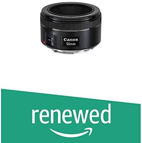 عدسة Canon EF مقاس 50 مم f/1.8 STM + حزمة ملحقات PixiBytes (متجددة) in Saudi Arabia