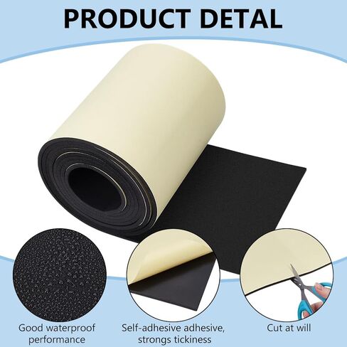 BENECREAT 118x8 Inch White Self Adhesive EVA Foam Roll, 2mm Thick Waterproof Foam Rubber Sheet for Furniture Protecting, Gap Filling, Costumes and Other Craft Project in Saudi Arabia