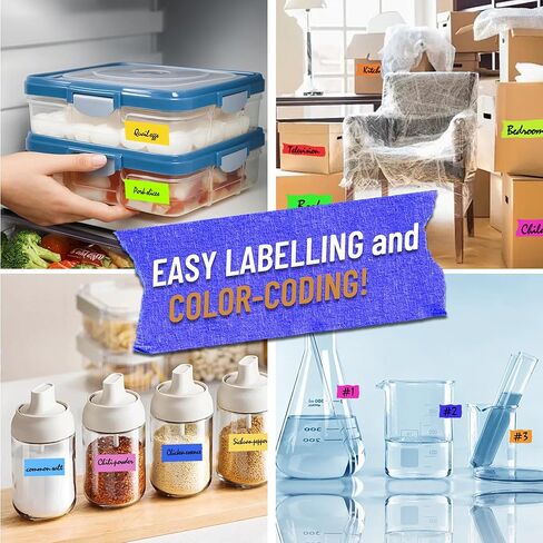 Masking Tape with Dispenser Includes 10 Rolls Colored Maker Tape 1" x 60 Yard, 600 Total Yards Arts and Crafts Tape Multi-Use Labeling, Classroom,Education, Office, Home in Saudi Arabia