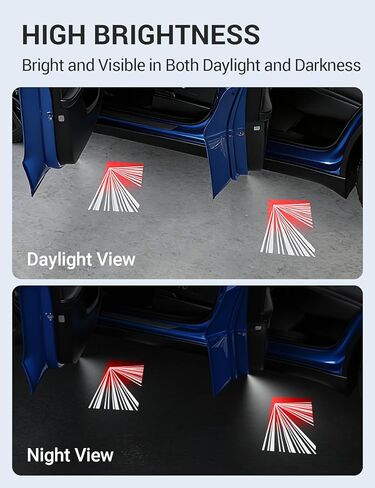 Motrobe 4PCS Puddle Door Light for Tesla Model Y Juniper 2025 2026 Model 3 Highland 2024-2026 Ultra-Bright Projection Lights Never Fade with Extension Cord Model Y Juniper Model 3 Highland Accessories in Saudi Arabia