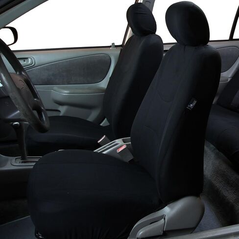FH Group Automotive Seat Covers Light & Breezy Flat Cloth Full Set - Universal Car, Truck, SUV, or Van (Blue/Black) FB030115 in Saudi Arabia