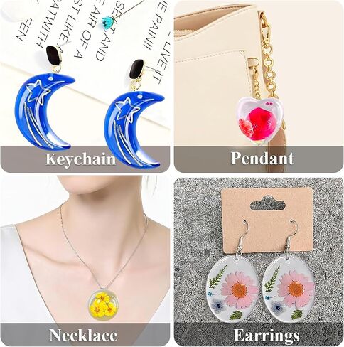 8 Cavity Resin Silicone Mold with Hole Ellipse Shape Molds Silicone Beginner for DIY Keychain Pendant and Earrings Jewelry Making Crafting in Saudi Arabia