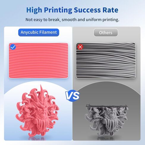 ANYCUBIC 3D Printer Filament PLA 1.75mm, FDM Printer Filament 1kg Spool (2.2 lbs), Dimensional Accuracy +/- 0.02 mm (1kg, Black) in Kuwait