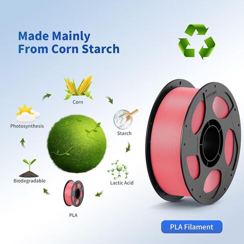 ANYCUBIC 3D Printer Filament PLA 1.75mm, FDM Printer Filament 1kg Spool (2.2 lbs), Dimensional Accuracy +/- 0.02 mm (1kg, Black) in Kuwait