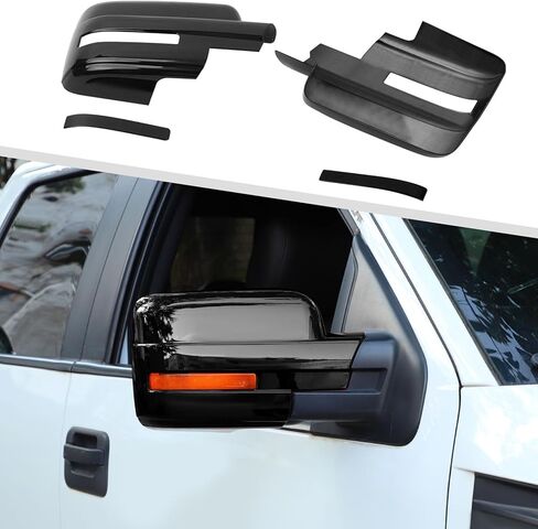 Jimen Compatible with Ford F150 2009-2014, 4PCS Outside Car Full Mirror Cap Covers (Black) in Saudi Arabia