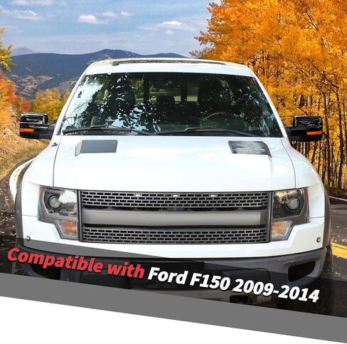 Jimen Compatible with Ford F150 2009-2014, 4PCS Outside Car Full Mirror Cap Covers (Black) in Saudi Arabia
