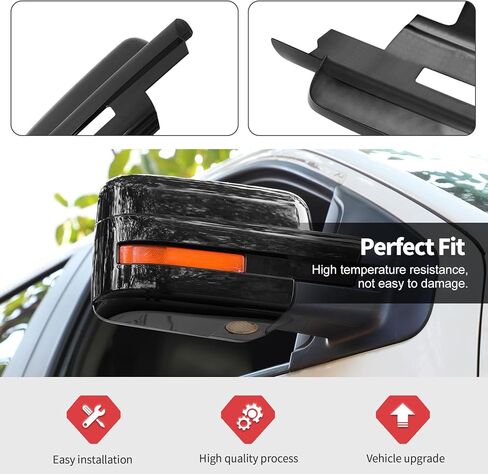 Jimen Compatible with Ford F150 2009-2014, 4PCS Outside Car Full Mirror Cap Covers (Black) in Saudi Arabia