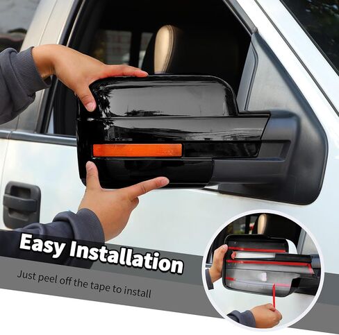 Jimen Compatible with Ford F150 2009-2014, 4PCS Outside Car Full Mirror Cap Covers (Black) in Saudi Arabia