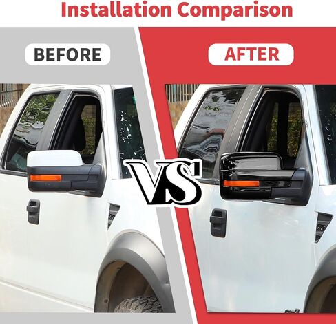 Jimen Compatible with Ford F150 2009-2014, 4PCS Outside Car Full Mirror Cap Covers (Black) in Saudi Arabia