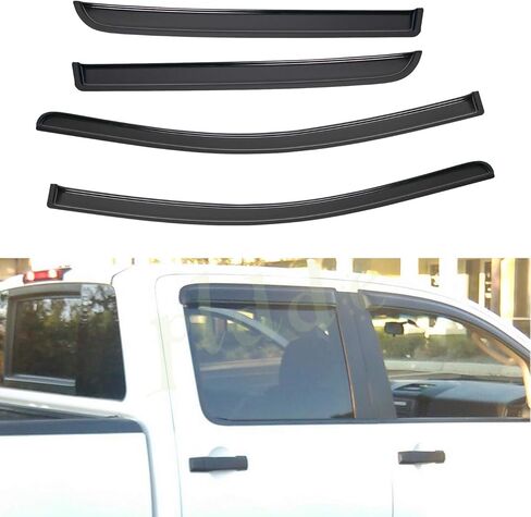 4 pcs Compatible with 04-08 Ford F150 SuperCrew/Crew Cab 06-08 Lincoln Mark LT SuperCrew Cab Window Visors With 4 Full Size Doors Front+Rear Sun/Rain Guard Outside Mount in Saudi Arabia