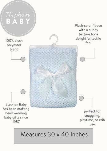 Stephan Baby Snuggle Fleece Crib Blanket, White Popcorn Fleece in Kuwait