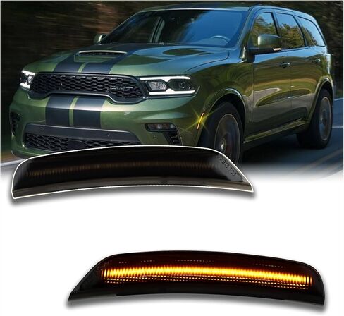 Smoked Lens LED Side Marker Lights Kit for Dodge Durango 2021-2025 Amber Front Turn Signal Lamps (2-Pack) Plug & Play Direct Replacement (Amber Light) in Saudi Arabia
