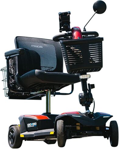 Pride Go Go Endurance AL 4 Wheel Mobility Scoote, Rear Storage Pod, Cell Phone Mount, Rear Basket, Light Aluminum Frame, 18" or 20" Wide Seat, CTS Suspension, Warranty (17" Seat / 8AM Battery) in Saudi Arabia