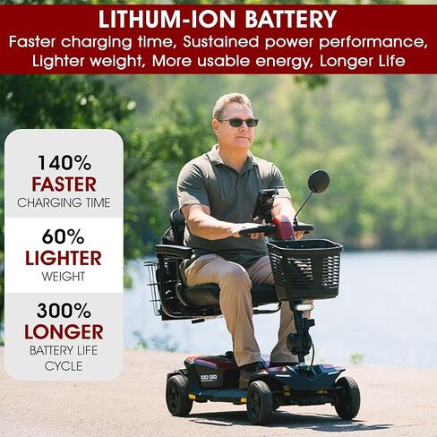 Pride Go Go Endurance AL 4 Wheel Mobility Scoote, Rear Storage Pod, Cell Phone Mount, Rear Basket, Light Aluminum Frame, 18" or 20" Wide Seat, CTS Suspension, Warranty (17" Seat / 8AM Battery) in Saudi Arabia