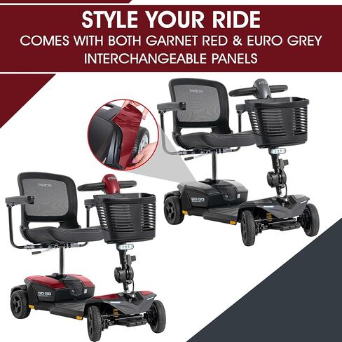Pride Go Go Endurance AL 4 Wheel Mobility Scoote, Rear Storage Pod, Cell Phone Mount, Rear Basket, Light Aluminum Frame, 18" or 20" Wide Seat, CTS Suspension, Warranty (17" Seat / 8AM Battery) in Saudi Arabia