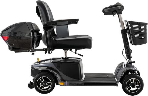 Pride Mobility Revo 2.0، + ملحقات التنقل الخاصة بك سكوتر التنقل ذو الأربع عجلات شديد التحمل للبالغين، سعة 400 رطل، مقعد عريض 20 بوصة، 17.8 ميل لكل شحنة، تعليق CTS، ضمان إضافي in Kuwait