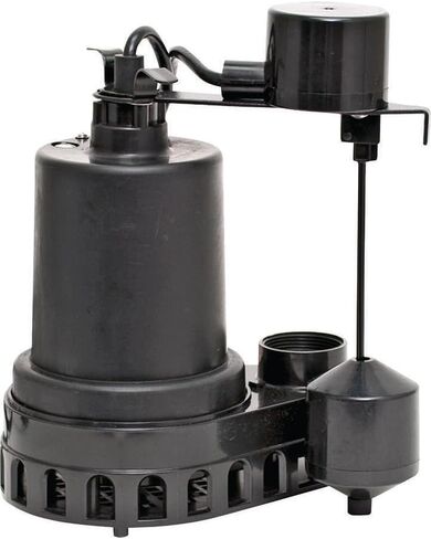 Superior Pump 92260 1/4 HP Plastic Sump Pump with Vertical Float Switch, Black in Kuwait