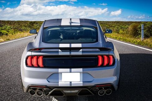 IKON MOTORSPORTS, Trunk Spoiler Compatible with 2015-2023 Ford Mustang Coupe, 2DR GT500 Style Rear Spoiler Wing Deck Lid Gloss Black ABS, 2016 2017 2018 2019 in Saudi Arabia