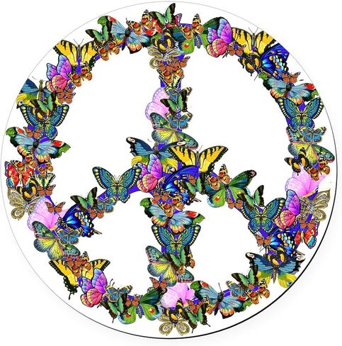 علامة السلام CafePress Butterflies Peace Sign مقاس 5.5 بوصة، شاشة دائرية مغناطيسية للسيارة، مصد مغناطيسي in Kuwait