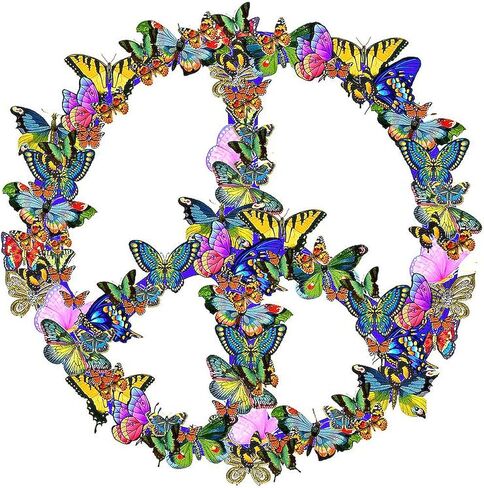علامة السلام CafePress Butterflies Peace Sign مقاس 5.5 بوصة، شاشة دائرية مغناطيسية للسيارة، مصد مغناطيسي in Kuwait