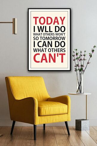 Inspirational Quotes Phrase Poster Today I Will Do What Others Won't So Tomorrow I Can Do What Others Can't Motivational Canvas Art Learning Posters for School Classroom Painting 12x18 inch No Frame in Saudi Arabia