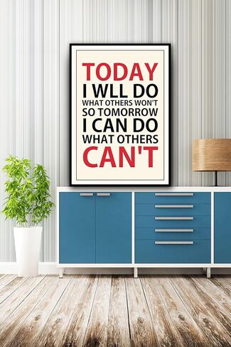 Inspirational Quotes Phrase Poster Today I Will Do What Others Won't So Tomorrow I Can Do What Others Can't Motivational Canvas Art Learning Posters for School Classroom Painting 12x18 inch No Frame in Saudi Arabia