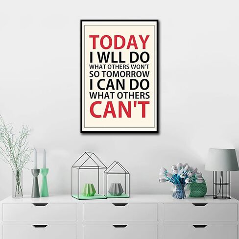Inspirational Quotes Phrase Poster Today I Will Do What Others Won't So Tomorrow I Can Do What Others Can't Motivational Canvas Art Learning Posters for School Classroom Painting 12x18 inch No Frame in Saudi Arabia