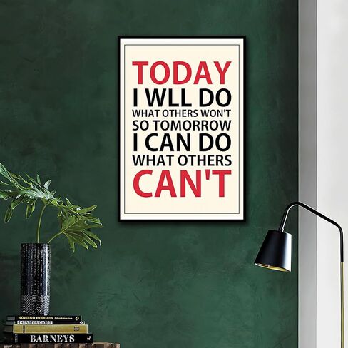 Inspirational Quotes Phrase Poster Today I Will Do What Others Won't So Tomorrow I Can Do What Others Can't Motivational Canvas Art Learning Posters for School Classroom Painting 12x18 inch No Frame in Saudi Arabia