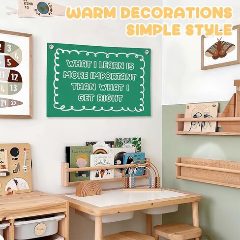 Green Inspirational Classroom Wall Hanging Canvas Banner Prints, What I Learn Is More Important Motivational Wall Art Decor for Kids Room Bedroom Playroom Classroom Office, 30x20 Inch in Saudi Arabia