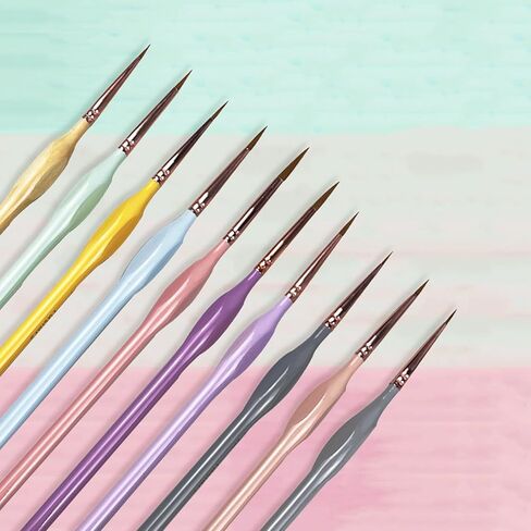 10 PCS Micro Detail Paint Brush Set – Ultra-Fine Tip Brushes for Miniatures, Models & Paint by Numbers – Pastel Handles – Works with Acrylic, Oil & Watercolor in Saudi Arabia