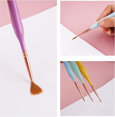 10 PCS Micro Detail Paint Brush Set – Ultra-Fine Tip Brushes for Miniatures, Models & Paint by Numbers – Pastel Handles – Works with Acrylic, Oil & Watercolor in Saudi Arabia
