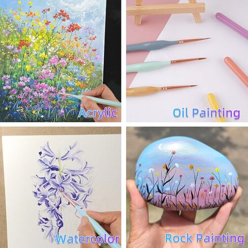 10 PCS Micro Detail Paint Brush Set – Ultra-Fine Tip Brushes for Miniatures, Models & Paint by Numbers – Pastel Handles – Works with Acrylic, Oil & Watercolor in Saudi Arabia