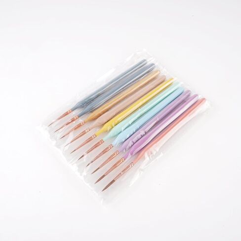 10 PCS Micro Detail Paint Brush Set – Ultra-Fine Tip Brushes for Miniatures, Models & Paint by Numbers – Pastel Handles – Works with Acrylic, Oil & Watercolor in Saudi Arabia