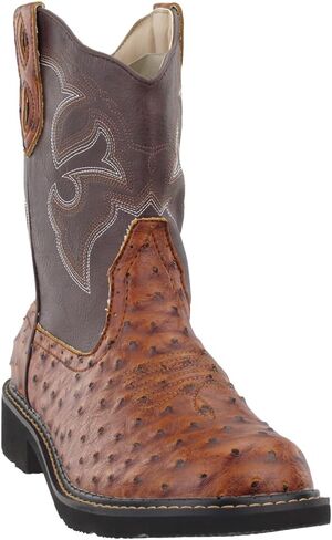 ROPER Womens Chunk Rider Embroidery Round Toe Casual Boots Ankle Low Heel 1-2" - Black in Saudi Arabia