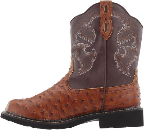 ROPER Womens Chunk Rider Embroidery Round Toe Casual Boots Ankle Low Heel 1-2" - Black in Saudi Arabia