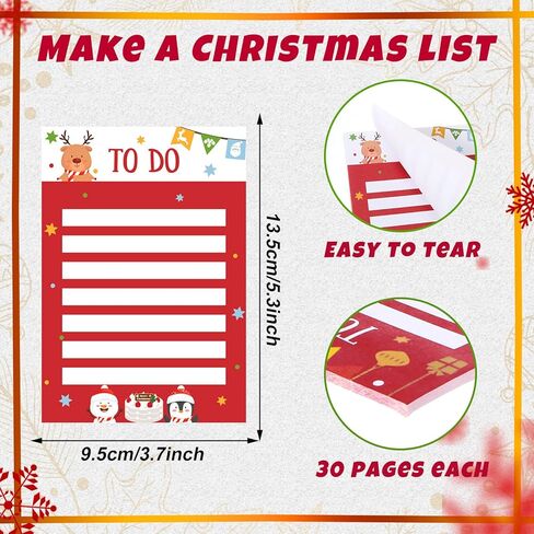 Christmas to Do List Notepad Santa Snowman Design Reusable Sticky Notes for Grocery, Reminders, Shopping & Work Study Festive Christmas Party Supplies(Cute,12 Pcs) in Saudi Arabia